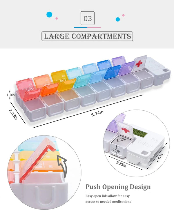 Täglicher Tablettenwecker Organizer